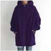 Autumn and Winter New Personality Street Zipper Hooded Long Plus Velvet Sweater