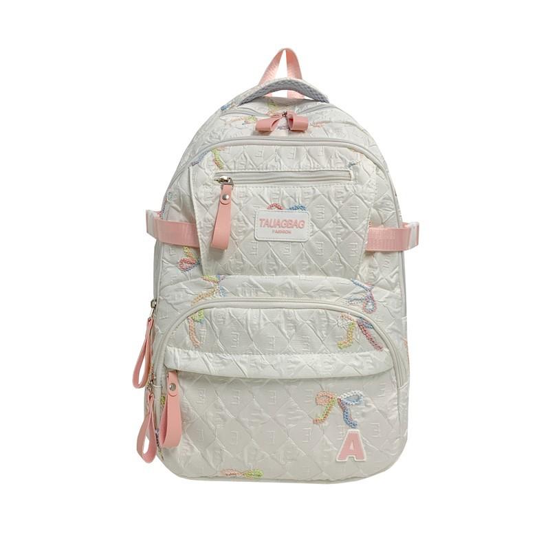 School bag new style, large capacity backpack for girls' middle and high school students, fresh and cute, casual versatile backpack for elementary