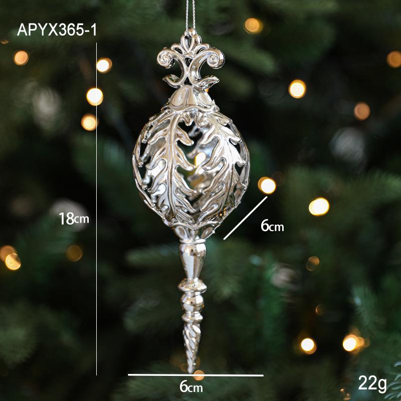 Silver Irregular Electroplated Christmas Tree Ornaments - Glossy Plastic Pendants In Stock