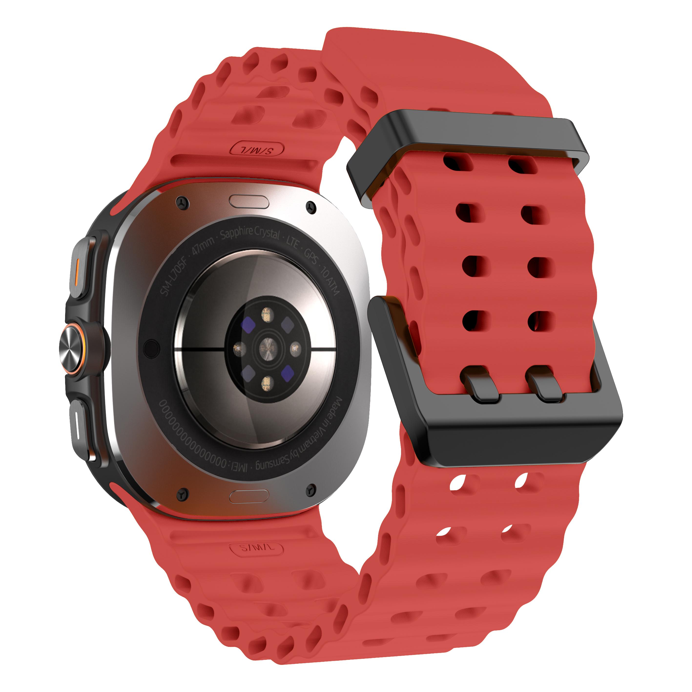 

Спортивный силиконовый ремешок для Samsung Galaxy Watch Ultra Наручный ремешок Браслет для GalaxyWatch Ultra 47 мм Аксессуары Galaxy Watch Ultra красный