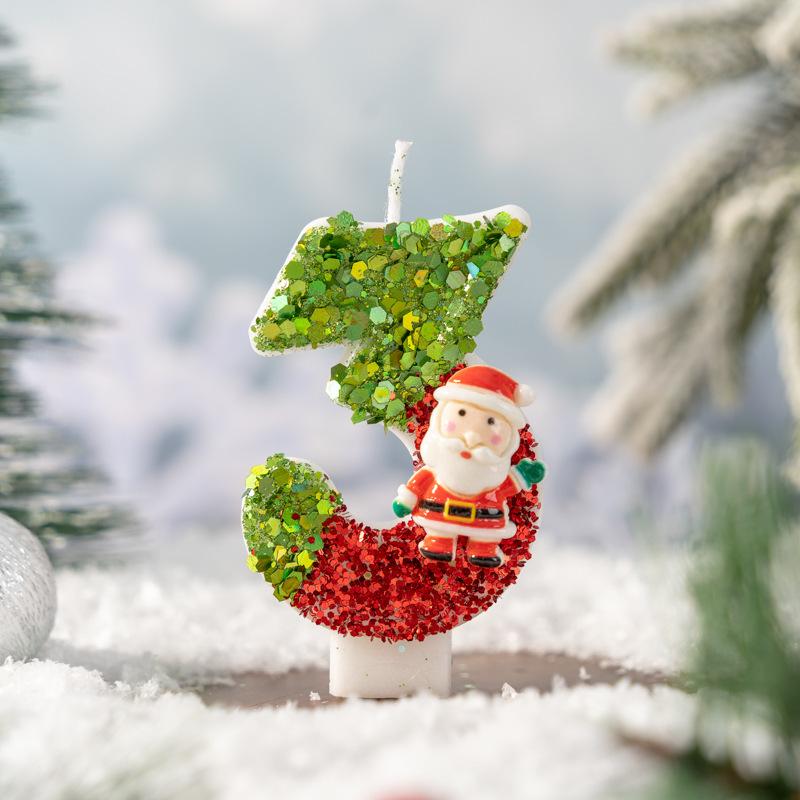 Innovative Santa Claus Number Candle 0-9 Handmade DIY Decoration Christmas Atmosphere Products