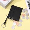 3 Zippers Canvas Coin Purse Women'S Mini Wallet Solid Change Purses With Keychain Money Bags Coin Key Storage Bag Card Holder