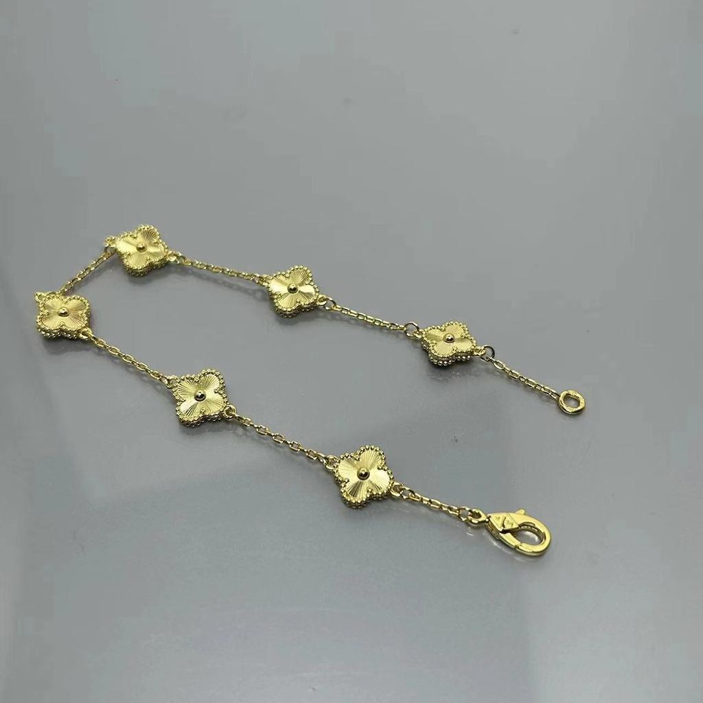 High-quality Mini Four-leaf Clover Red Agate Six-flower Bracelet Female Celebrity High-end Ladies Bracelet