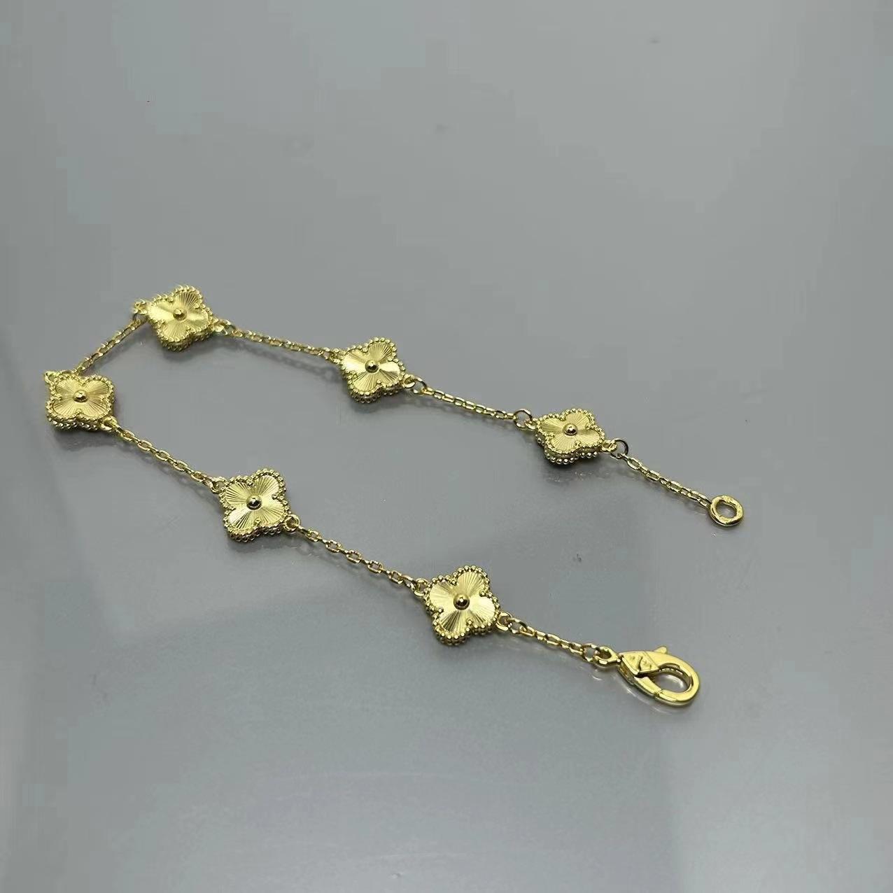 

Високоякісний міні-браслет з чотирилисником з червоного агату з шістьма квітами, жіночий, для знаменитостей, високого класу