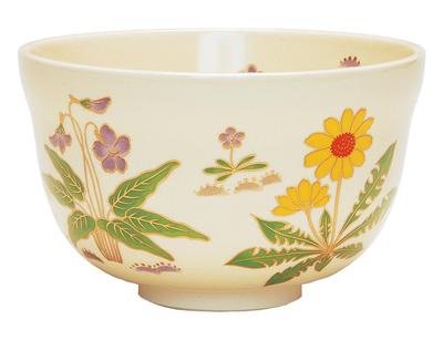 Miyachi Eikou Matcha Diameter X Height Ninsei Gift Boxed Bowl, White, Size 12.4cm 7.8cm, Haruno,