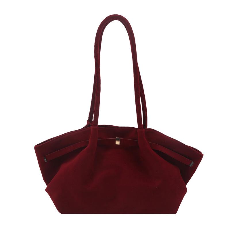 Women Suede Dumpling Tote Bag, Luxury Handbag, Single Shoulder Crossbody Bag