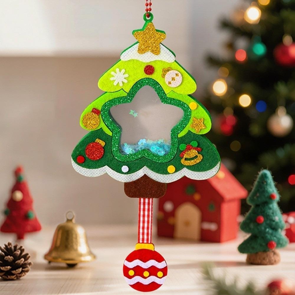 Elk Xmas Non-Woven Charms Santa Claus Shaking Sequins Christmas Toy Christmas Tree Decorations