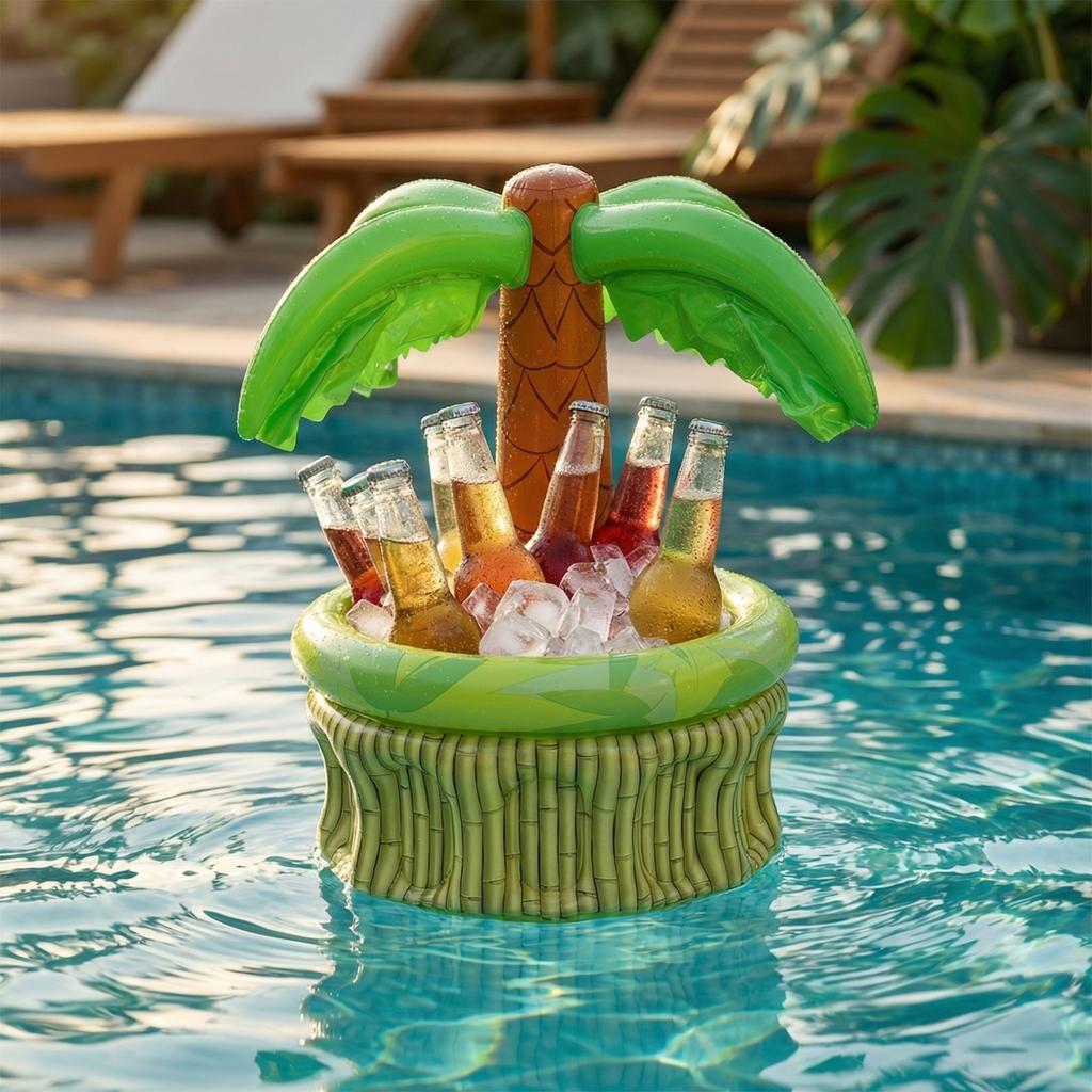 Aufblasbarer Baum-Kühler, Hawaiianische Luau-Party Getränkehalter, Schwimmender Pool-Getränkeeimer für Sommerstrand, Poolparty & Grill