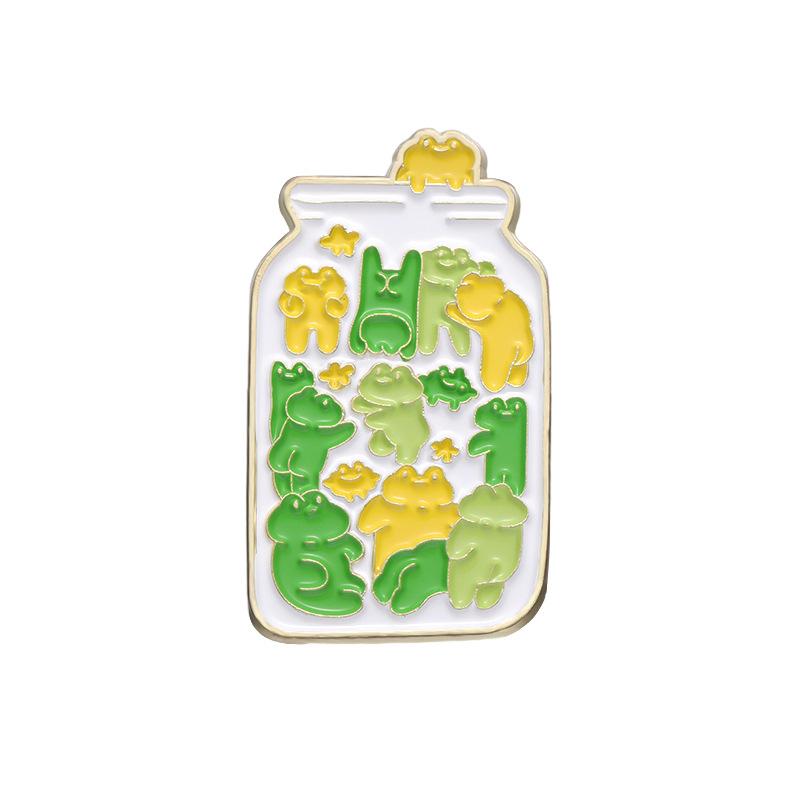 Jar Frog Fun Brooch Adorable Candy Cup Design Distinctive Metal Pin Accessory Everyone For
