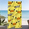 Schattige Gele Eend Print Strandlaken, Zacht Microvezel Sneldrogend Extra Groot Badlaken, Leuke Zomer Zwembad Deken voor Kinderen & Volwassenen