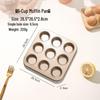 gold round thickened 9-cavity cake mold, 2-pack