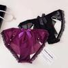 Low Waist Sheer Bow Lace Thong Bowknot Mesh Lace T Panties Lace Underwear  Home
