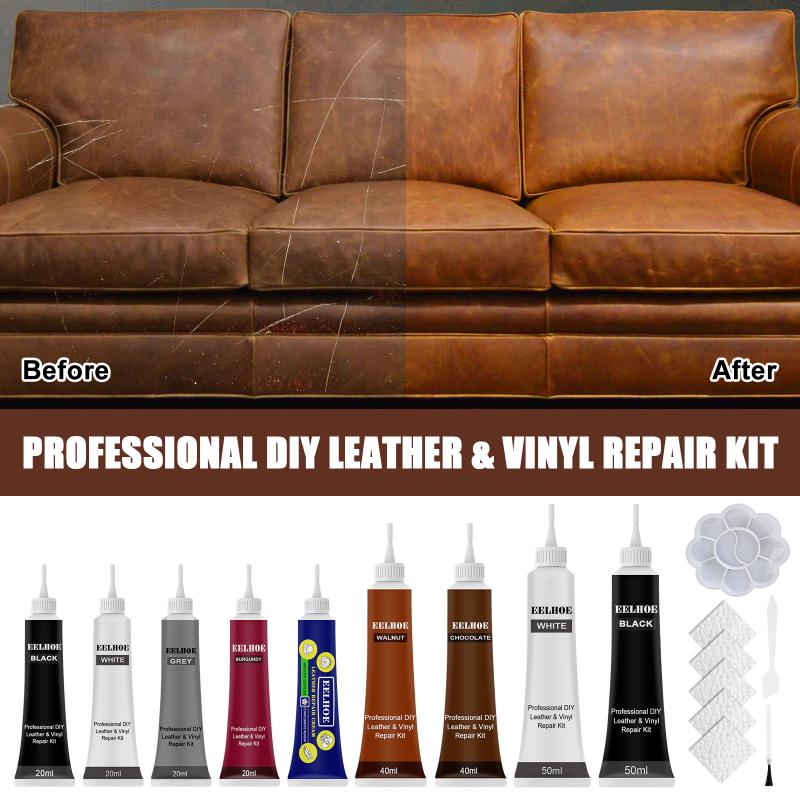 Paintable Leather Repair Filler 20ml Restoration Compound for Car Seats Sofa Upholstery Restores Tears Cracks Holes