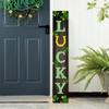 St. Patrick's Wooden Porch Decor 8”x48” Lucky Sign with Shamrock Porch Leaner Welcome Porch Sign for St. Patrick's Day Standing Hanging Home