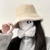 Korean Corduroy Bucket Hat Big Brimmed Fisherman Cap Trendy Wool Bucket Hat  Unisex