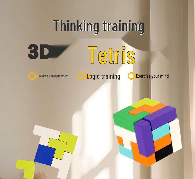 3D Tetris Blocks Puzzle for Kids, Ages 3-6 – Montessori Educational Toy for Early Learning