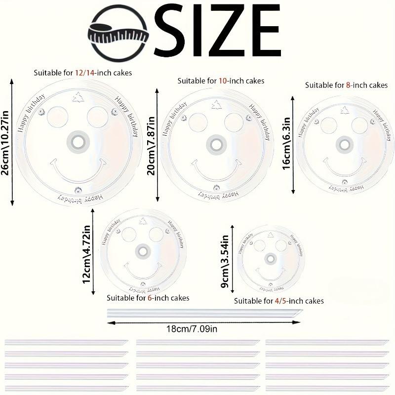 5 Sizes Round Cake Pans Stand 5 Layers Support Spacer Stand Dessert Frame For Weddings Birthdays Parties Festivals Decorative