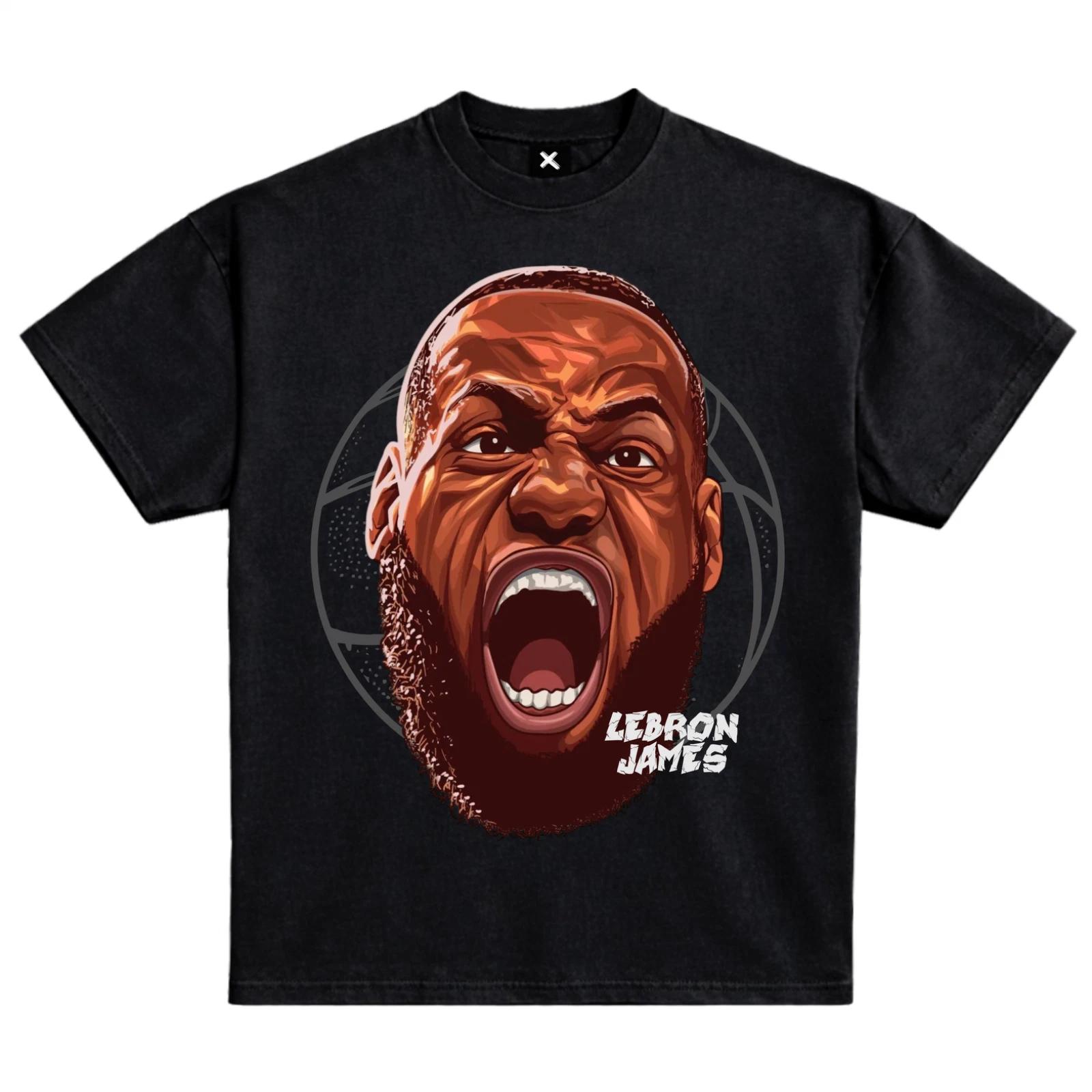 Винтажная графическая футболка Lebron James Черная – NBA 4XL