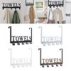 Towel Rack, Holder Bathroom Organizer with 5 Hooks, Door Hooks , Wall Mount, for