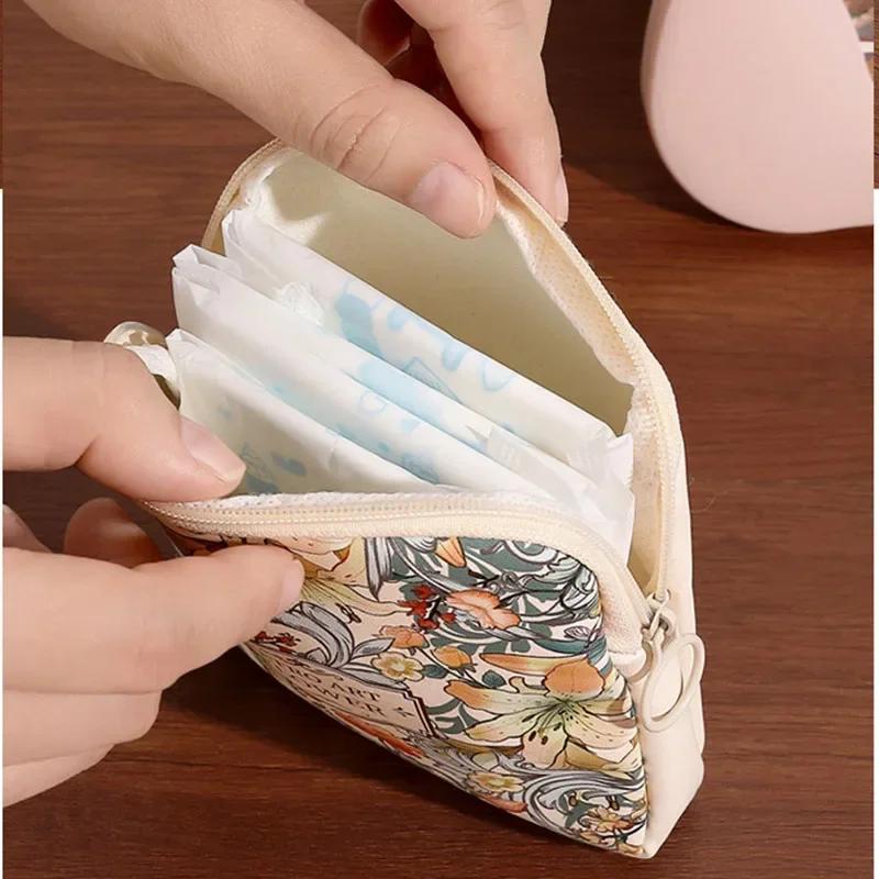 Fashion Multicolor Sanitary Pad Bags Home Organization Portable Napkin Storage Organizer Makeup Bags