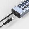 USB Hub,4Port USB3.0 Hub with Type C Adapters USB Splitters Individual On f Switches DC12V Charging 5Gbps Transfer