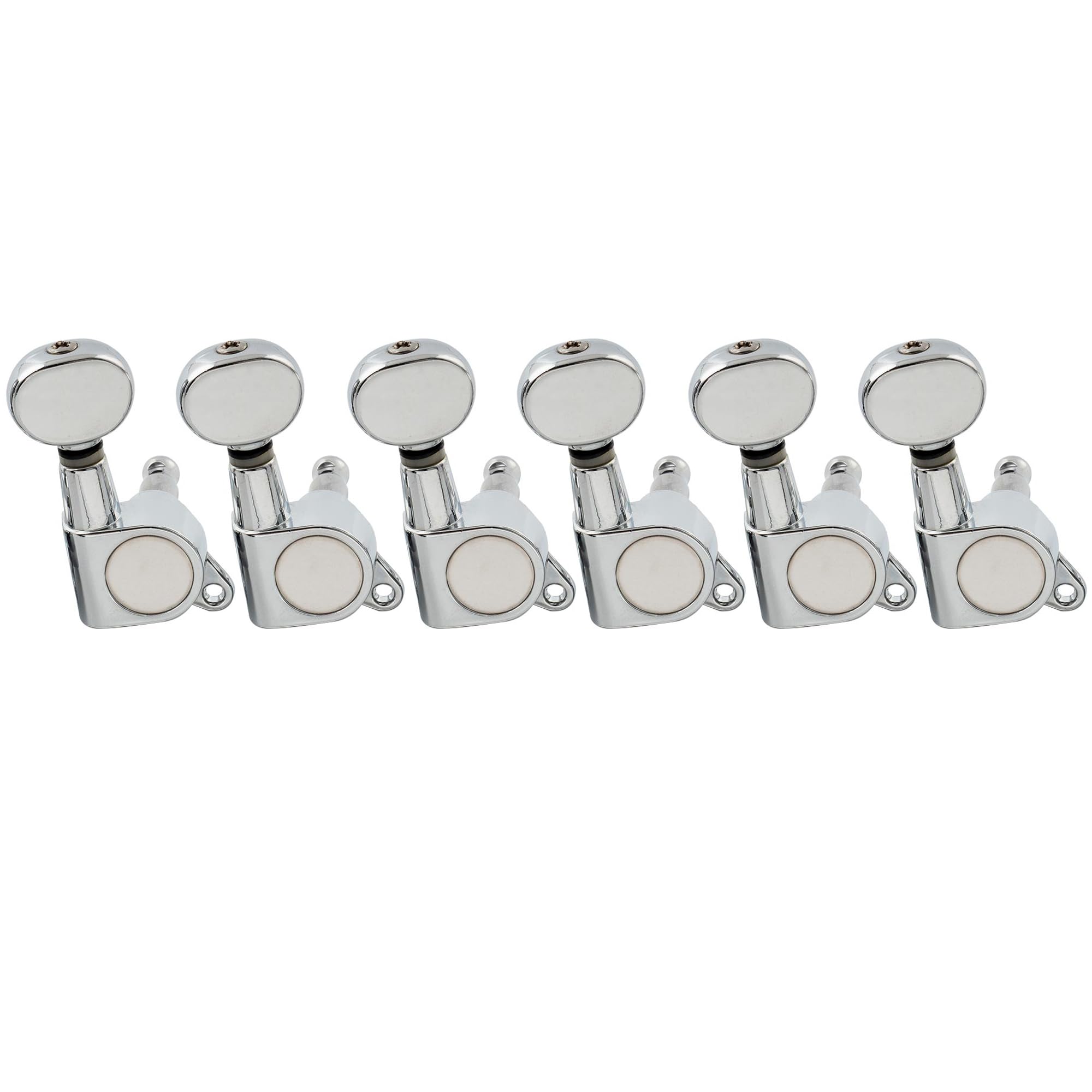 

Musiclily Pro 6-Piece Guitar Tuners for Strat/Telecaster Electric Guitars, Chrome with Kidney Buttons