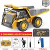 4WD Remote Control Excavator 4x4 Alloy Dump Truck Bulldozer Radio Model RC Car Construction Vehicle with Lights Sound Toy Gift