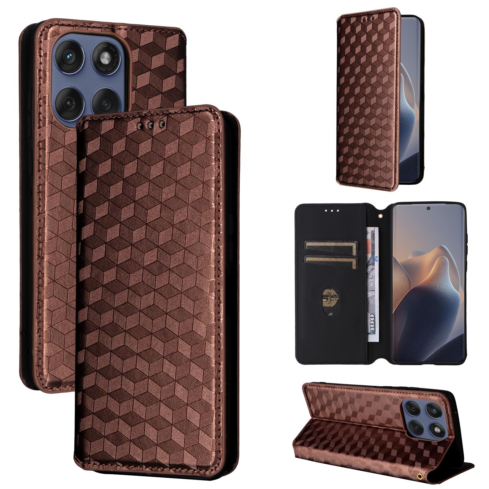 

Чохол-книжка з відкидною кришкою для Motorola Moto Edge 60 Fusion зі штучної шкіри, повний захист корпусу з [RFID-блокуванням], ударостійкий, міцний, ретро-стиль Motorola Edge 60 Fusion коричневий