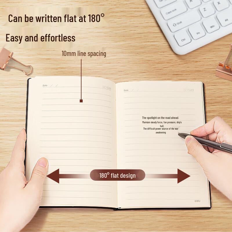 Deli Faux Leather Business Notebook 4-Pack