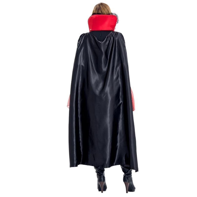 Women Halloween Witch Costume Masquerade Role Play Dress With Cape