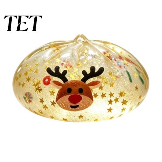 Fidget Toys for Anxiety Glitter Bun Stress Relief Toy, Soft TPR Slow Rising Sensory Christmas Durable Squeeze Toy Relief, Holiday Gifts Adults Kids