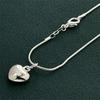 Korean Fashion   Copper Designer Jewelry Lovely Little Heart Pendant with Snake Bone Chain Necklace for Women Gifts