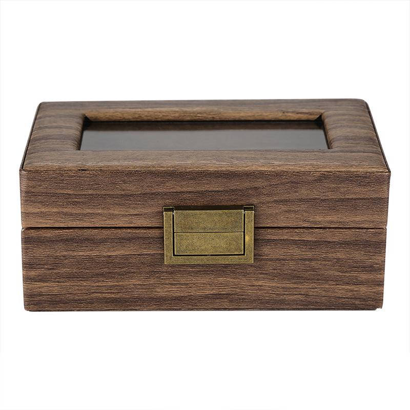 Retro Wood Grain Watch & Eyeglass Storage Box: Available in 3, 6, and 12 Slots