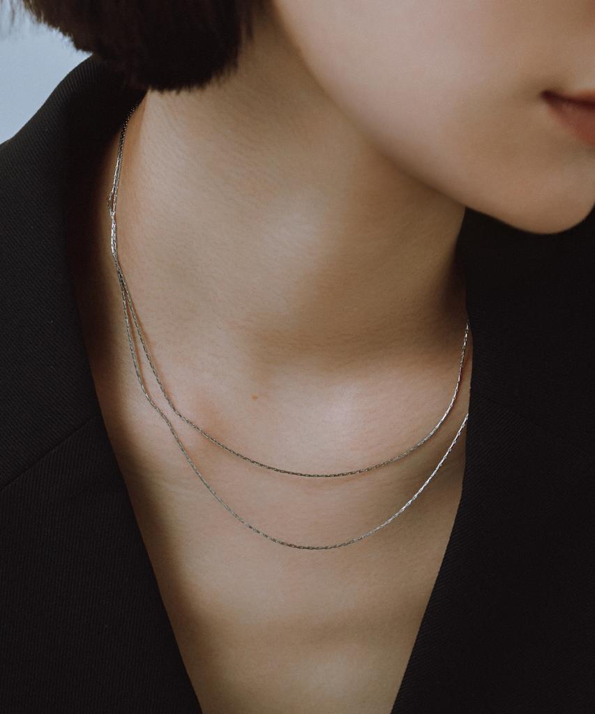 Novice Tokyo Overlap Chain Necklace 2 Set [Stainless] / Silver