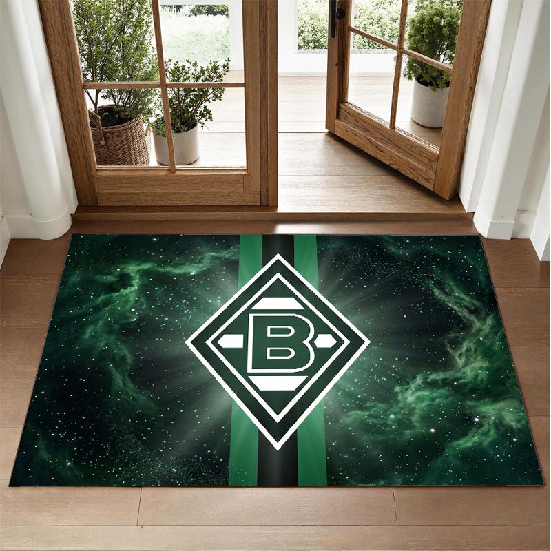 Borussia Mönchengladbach Design Crystal Velvet Rug Soft Decorative Mat for Bedroom Entrance