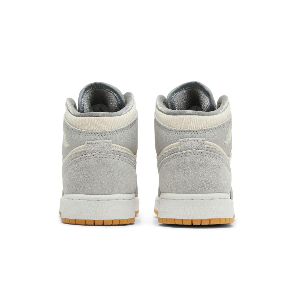 Air Jordan 1 Mid SE Grade School 'Coconut Milk Particle Grey' (Unisex) Coconut Milk / Coconut Milk / Particle Grey Kids' Basketball Shoes DN4346 100