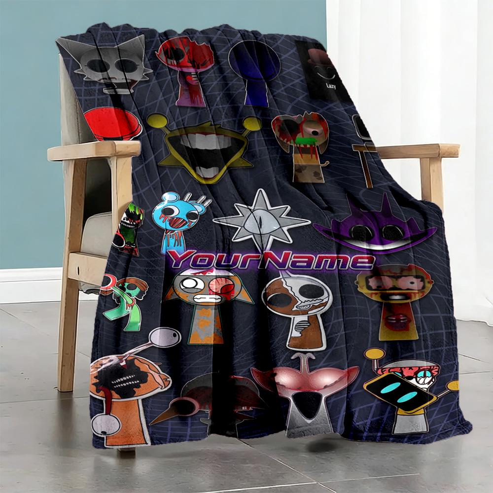 Incredibox Customize Your Name Blanket Lightweight Customizable Blanket Ultra-Soft Suitable for Livingroom Picnics Seaside Bed All-Season Use