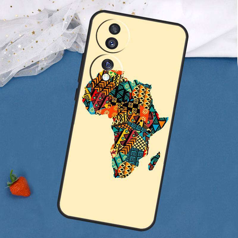 Africa Map Geography Case For Honor Magic 5 6 8 Pro 7 Lite 200 400 50 70 90 X8c X8b X9a X9b X9c X9d Win RT Cover