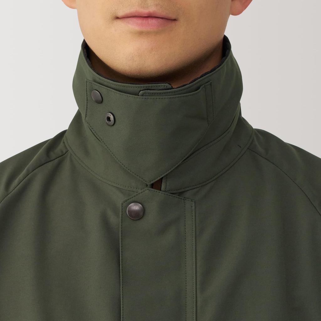 MUJI Corduroy Collar Dark Size S Men's Water-Repellent Jacket, Green, (AC1VJA4A)