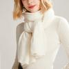 100% Wool Scarf Women Winter Solid Knitted Hollow Out Shawl Fashion Scarves Capes Warm Wraps Lady Cashmere Like Neckerchief