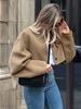 2023 Merlad Style Brown Woolen Coat: European & American Autumn/Winter Short Women's Top