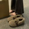 New Warm and Thickened Cotton Shoes for Women, Versatile and Suitable for Home Use with Fleece