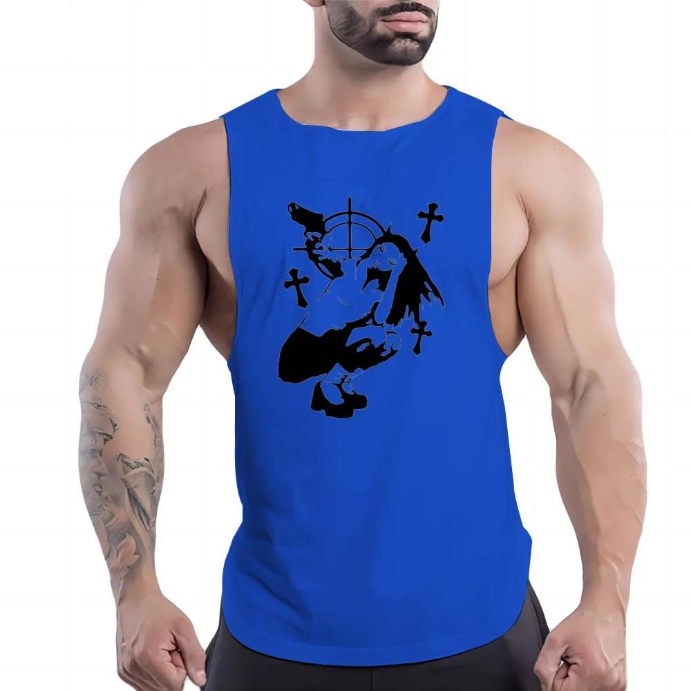 Four Seasons Fashion 2dcartoon Character Print Verão O Collar Confortável Respirável Masculino Basquete Agasalho Sem Mangas Colete