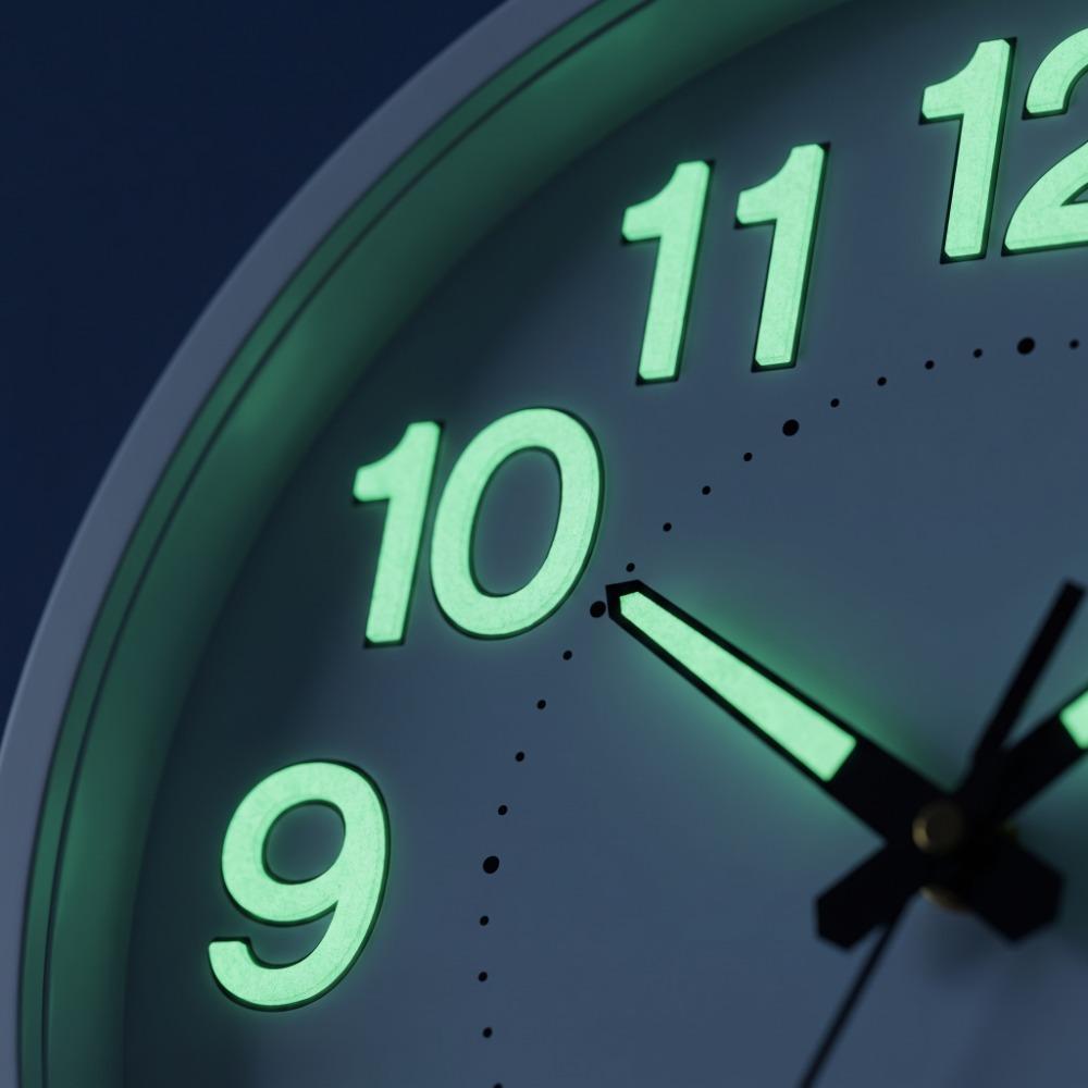Plastic Frame Silent Quartz Clock 12 Inch Luminous Wall Clock Quiet Quiet Analog Clock Night Use