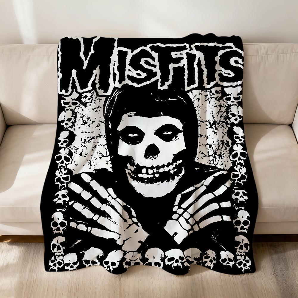 cool garbage Punk Music BAND M-Misfitstry m-Misfits Flannel soft warm plush blanket sofa living room hogar bed home Car portable