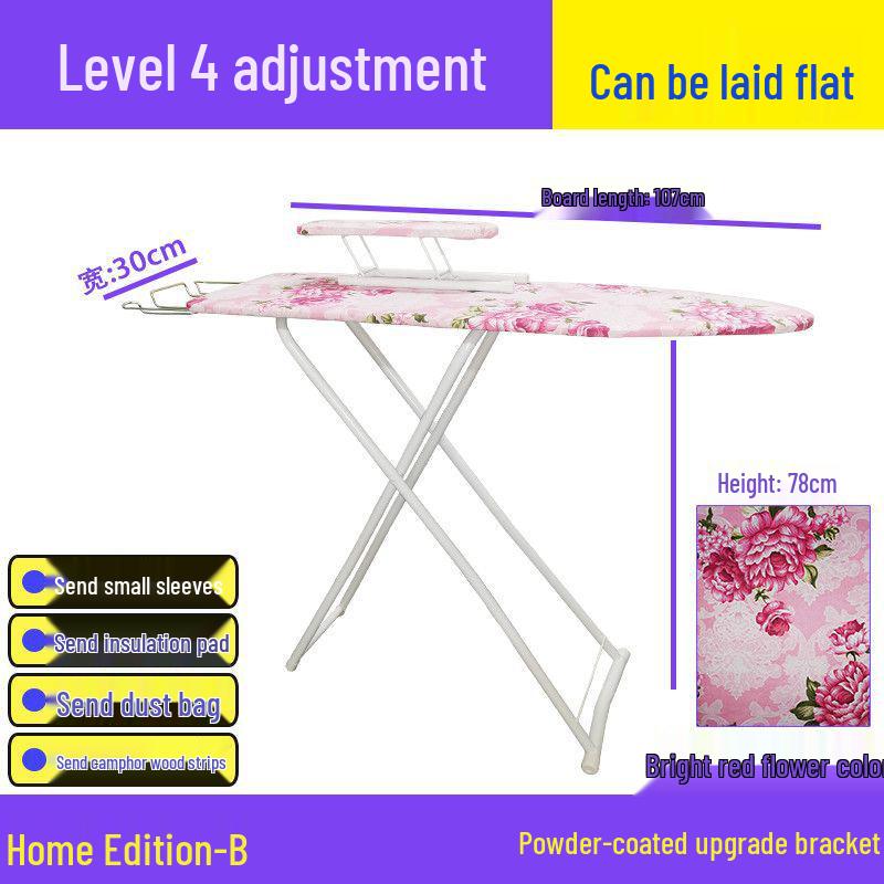 Reinforced Foldable Ironing Board with Handheld Rack - High-Grade Household Accessory