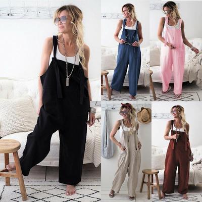 womens linen bib overalls