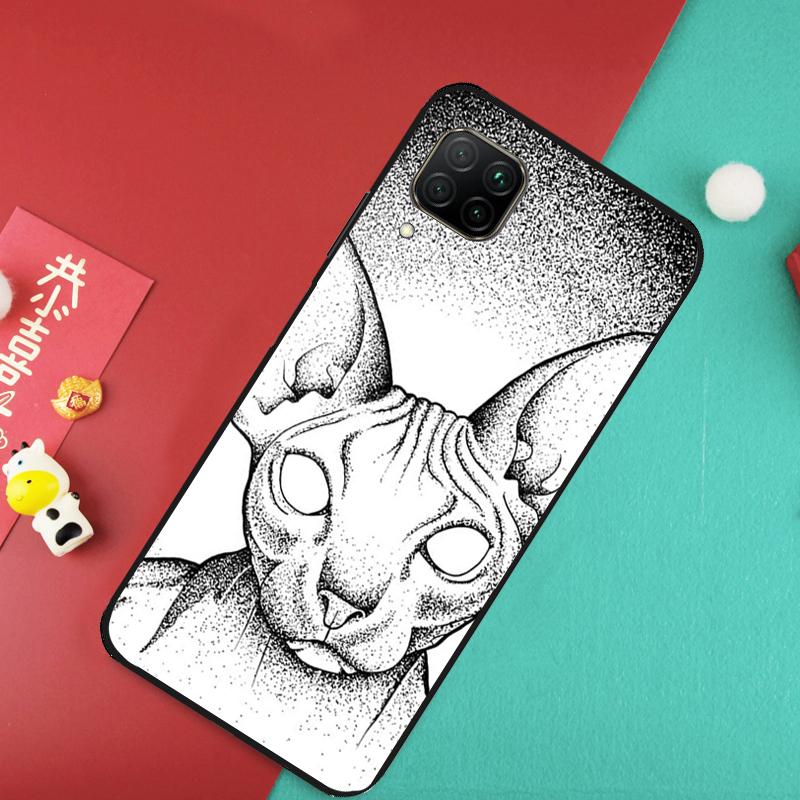 Sphinx Cat For Huawei Nova Y73 Y70 Y72 Y60 Y90 Y61 Y91 8i 7i 11i 12i 12s 9 10 SE P20 P30 P40 Lite Case