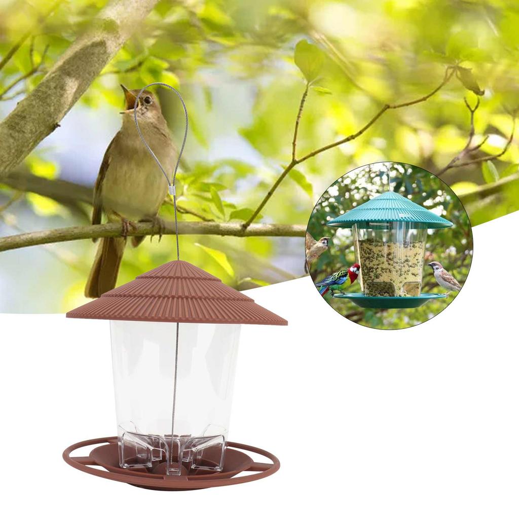 Bird Feeder Roof Hanging Bird Feeder Feeding Tool for Garden Yard Outdoor Decoration
