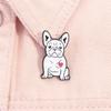 Cute White Puppy Shape Enamel Brooch Pin Pet Inspired Jewelry For Women Men Casual Wear Gift Anniversary Party Outfits